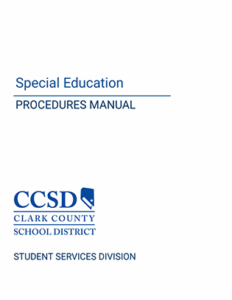 A picture of the first page of the CCSD Procedures Manual