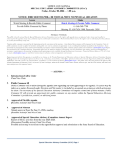 Picture of first page of document: Special Education Advisory Committee